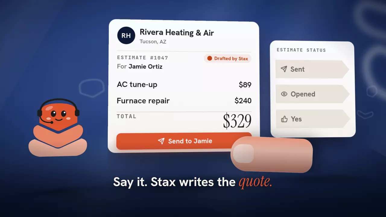 Stax drafting an estimate for Rivera Heating & Air